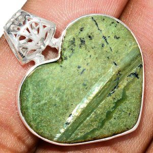 IMPERIAL OPAL HEART PENDANT in 925 SOLID SILVER